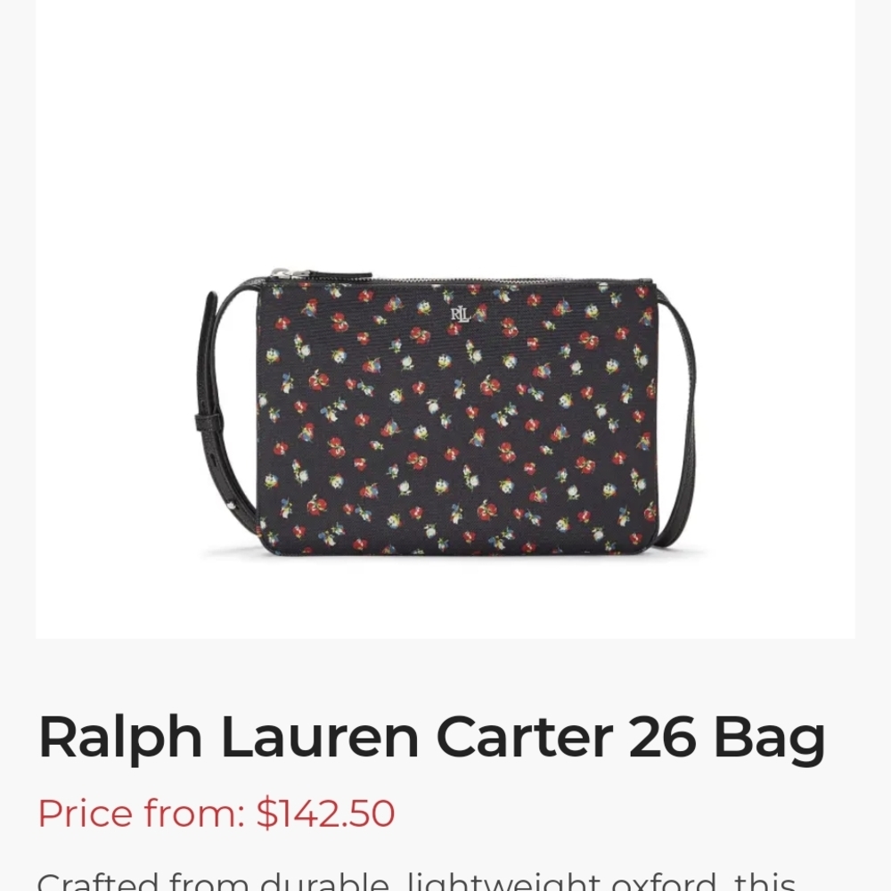 **Brand New In Bag Ralph Lauren Black and Red Crossbody Bag with Timeless Appeal